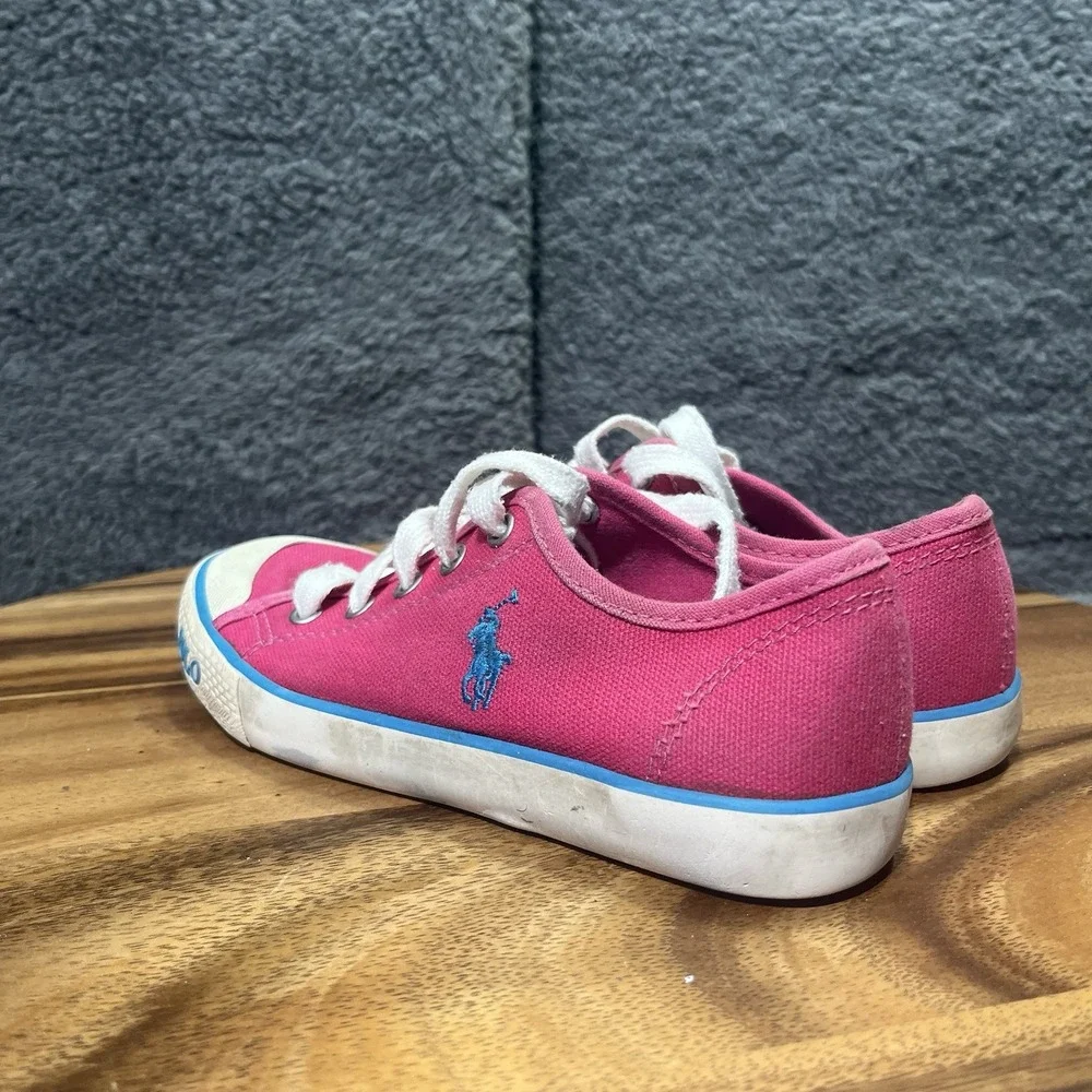 POLO RALPH LAUREN 991732 Inf's 13.5 Preppy‎ Pink Canvas Casual Shoes Laces
